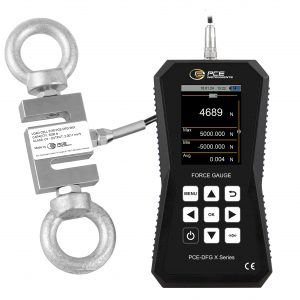 Dinamómetro con célula externa hasta 5000 N y pantalla gráfica PCE-DFG 5K X