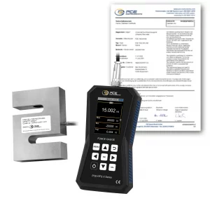 Medidor de fuerza con célula externa hasta 20000 N y pantalla gráfica PCE-DFG 20K X