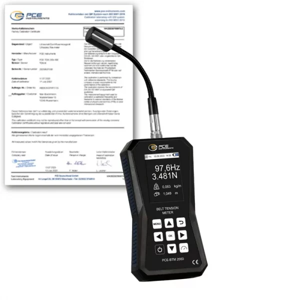Medidor de tensión de correas PCE-BTM 2000A-ICA incl. certificado calibración ISO